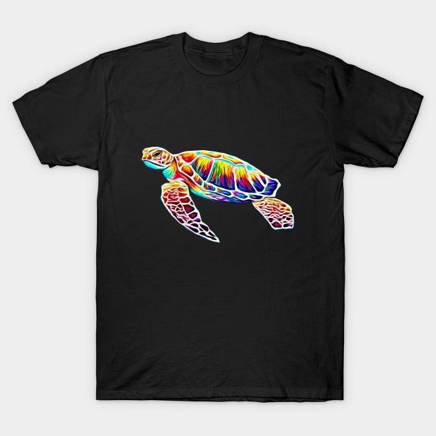 Rainbow Sea Turtle T-Shirt by RockettGraph1cs
